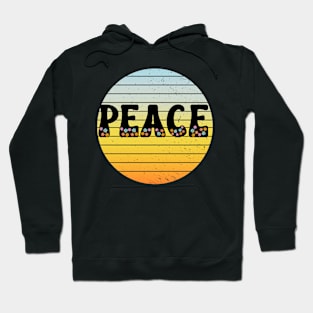 Peace on Sunset with Daisies Hoodie